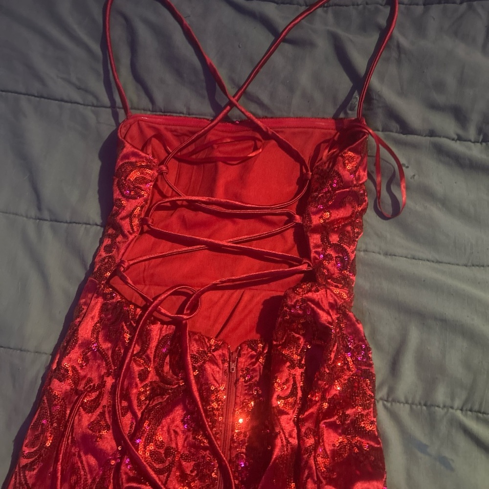 Elegant Red Sequin Dress